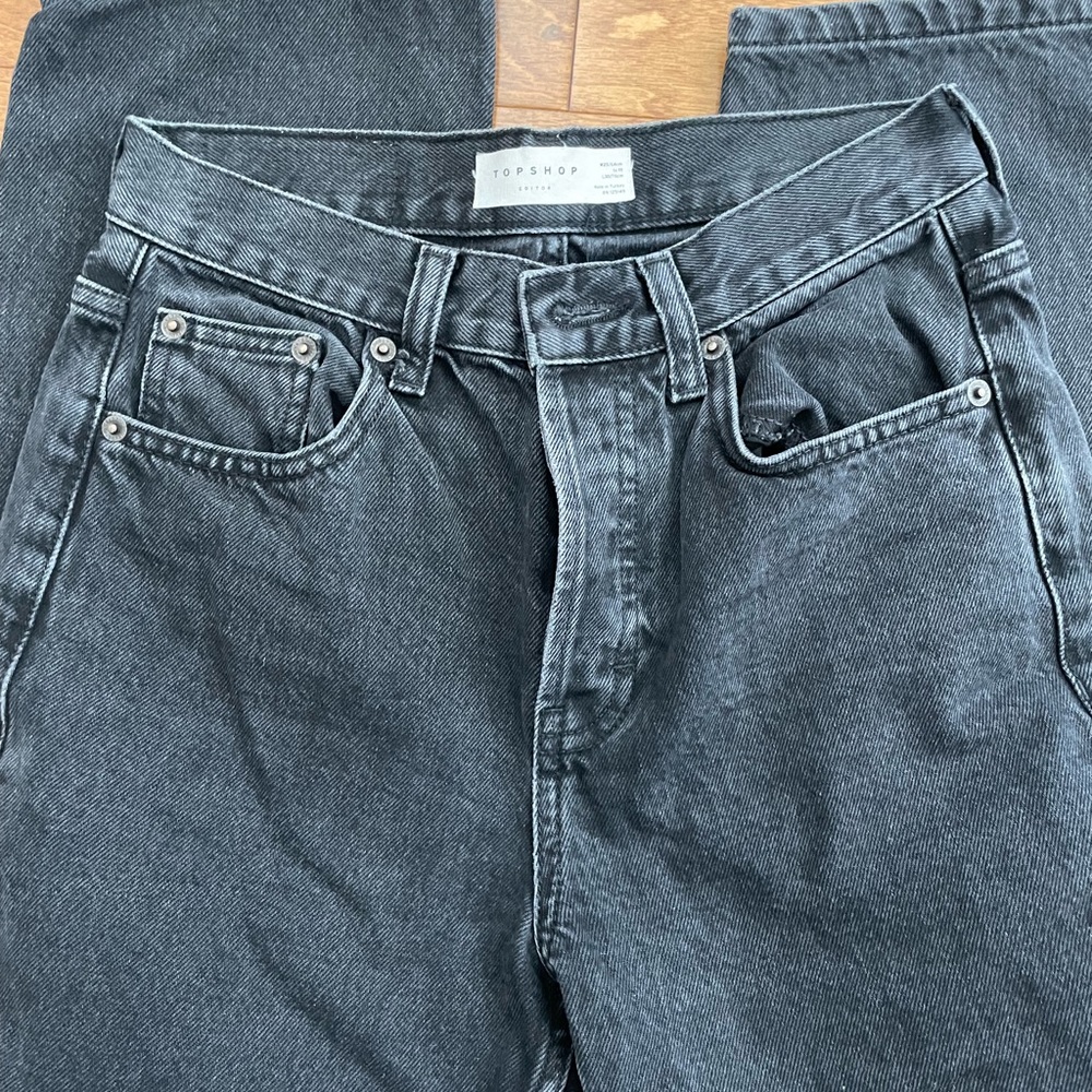 Topshop NWOT cropped straight denim jeans black